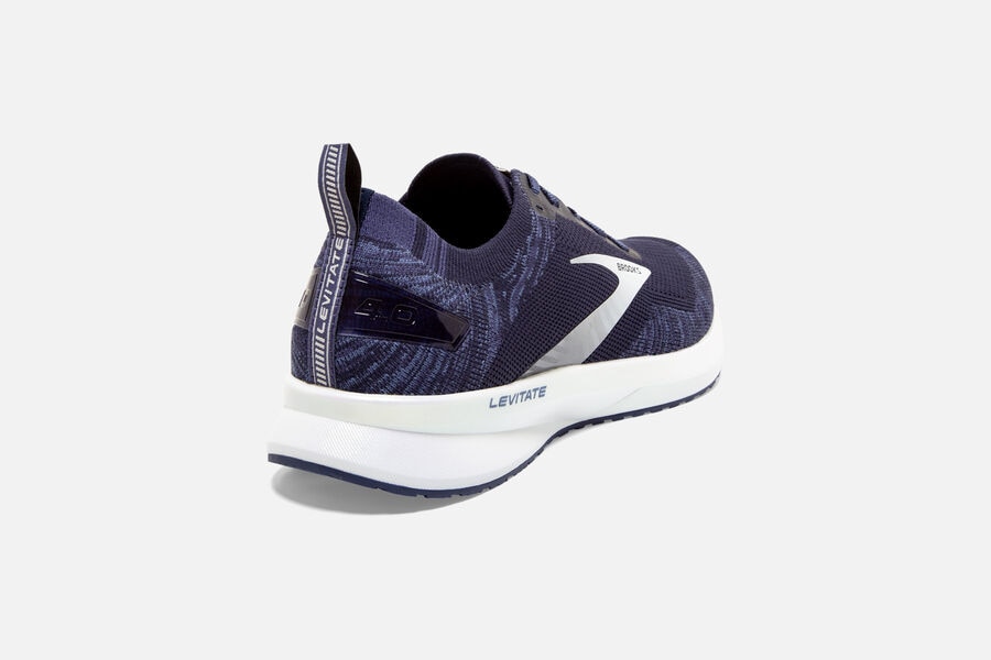 Levitate 4 Road Brooks Running Shoes NZ Mens - Navy/Grey/White - IKQHYO-014